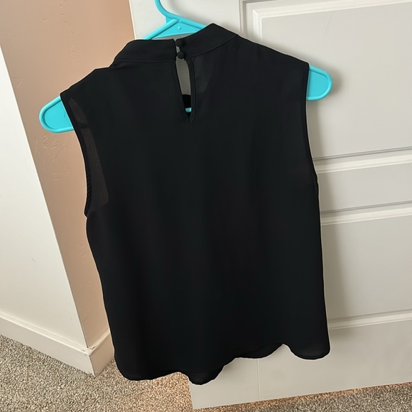 Forever 21 Sheer Black Collarneck Blouse Size Medium - Picture 2 of 2